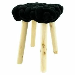 BAUHAUS Sitzhocker Geflochten Schwarz, L X B X H: 33 X 33 X 47 Cm