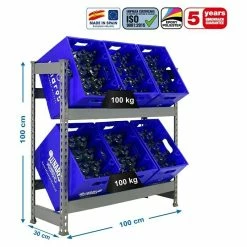 BAUHAUS Simonrack Simonbottle Metall-Getränkekistenregal Bottleclick L X B X H: 30 X 100 X 100 Cm, Traglast: 100 Kg/Boden, Anzahl Böden: 2, Grau -Cheap Regale Store 12 405