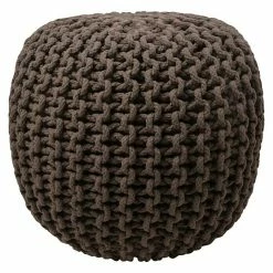 BAUHAUS Sitzhocker Strick Braun, Ø X H: 40 X 40 Cm