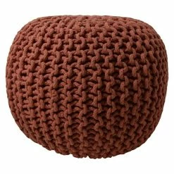 BAUHAUS Sitzhocker Strick Rot, Ø X H: 40 X 40 Cm