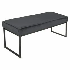 BAUHAUS Sitzbank Samt Grau, 120 X 45 X 45 Cm