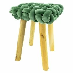 BAUHAUS Sitzhocker Geflochten Grün, L X B X H: 33 X 33 X 47 Cm