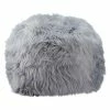 BAUHAUS Bodenkissen Dekofell-Pouf Langhaar Ø X H: 36 X 36 Cm, Grau, 80 % Polyacryl, 20 % Polyester
