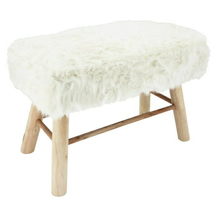 BAUHAUS Bank Kunstfell 60 X 30 X 42 Cm, Weiß 1 BAUHAUS Bank Kunstfell 60 X 30 X 42 Cm, Weiß