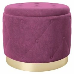 BAUHAUS Hocker Liz Ø X H: 50 X 40 Cm, 100 % Polyester, Lila