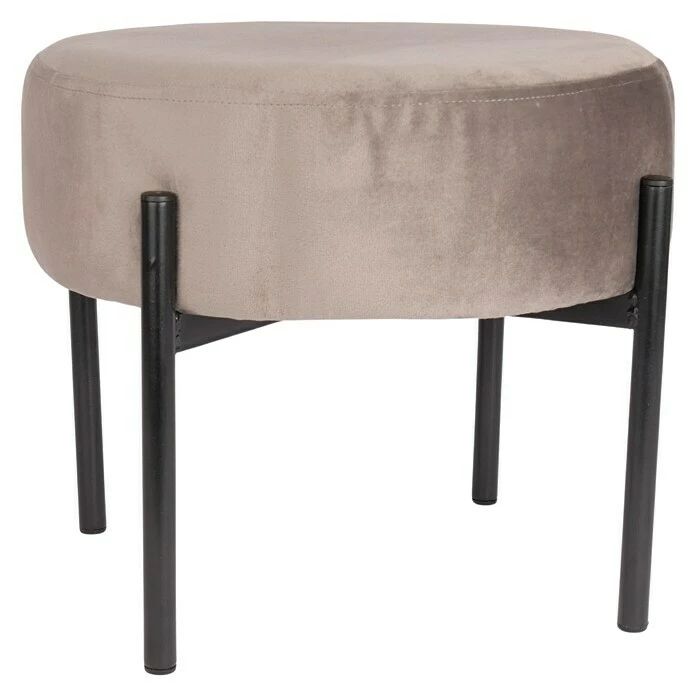 BAUHAUS Hocker Ø X H: 33 X 30 Cm, Grau, Samt 2 BAUHAUS Hocker Ø X H: 33 X 30 Cm, Grau, Samt – Bild 2