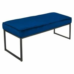 BAUHAUS Sitzbank Samt Blau, 120 X 45 X 45 Cm
