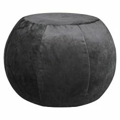 BAUHAUS Sitting Point Sitzhocker Plump Veluto Anthrazit, Ø X H: 45 X 50 Cm, 100 % Polyester