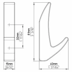 BAUHAUS Siro Garderobenhaken 2432/ZN75 L X B X H: 15 X 81 X 40 Mm, Anzahl Haken: 1 Stk. -Cheap Regale Store 12 4395
