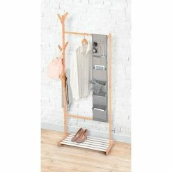 BAUHAUS Garderobenständer L X B X H: 38 X 65 X 167 Cm, Anzahl Haken: 6, Bambus/Weiß -Cheap Regale Store 12 4418