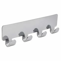 BAUHAUS Siro Hakenleiste 2178-156ZN1KV1S 156 X 16 Mm, Anzahl Haken: 4 Stk., Verchromt Poliert -Cheap Regale Store 12 4438