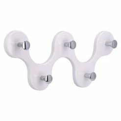 BAUHAUS Siro Hakenleiste 01047 Reinweiß L X H: 248 X 103 Mm, Anzahl Haken: 5 Stk.