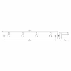 BAUHAUS Siro Hakenleiste 1890 L X H: 322 X 47 Mm, Anzahl Haken: 4 Stk. -Cheap Regale Store 12 4508