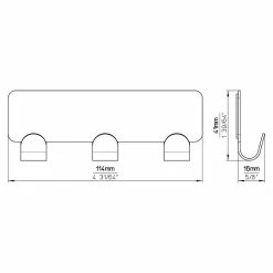 BAUHAUS Siro Hakenleiste 2178-156ZN4KV1S 114 X 16 Mm, Anzahl Haken: 3 Stk., Verchromt Poliert -Cheap Regale Store 12 4538