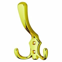 BAUHAUS Garderobenhaken Ausstattung: 3 Haken, Lochabstand: 20 Mm, Vermessingt Poliert