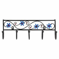 BAUHAUS Siro Garderobenleiste 2165-260PB12JE 8 L X B X H: 260 X 90 X 50 Mm, Anzahl Haken: 5 Stk., Schwarz/Blau