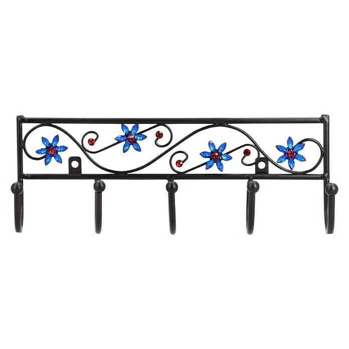 BAUHAUS Siro Garderobenleiste 2165-260PB12JE 8 L X B X H: 260 X 90 X 50 Mm, Anzahl Haken: 5 Stk., Schwarz/Blau 1 BAUHAUS Siro Garderobenleiste 2165-260PB12JE 8 L X B X H: 260 X 90 X 50 Mm, Anzahl Haken: 5 Stk., Schwarz/Blau