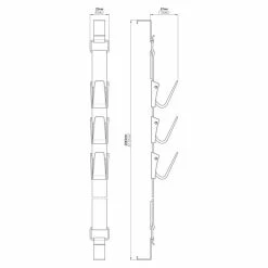 BAUHAUS Siro Wand- & Türgarderobenleiste H206/A3ZN1V1B L X B X H: 25 X 2.080 X 37 Mm, Anzahl Haken: 3 Stk., Schwarz -Cheap Regale Store 12 4607