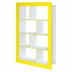 BAUHAUS Phönix Regal Frame L X B X H: 31,5 X 108,8 X 158,8 Cm, Weiß/Gelb, Traglast: 5 Kg/Boden