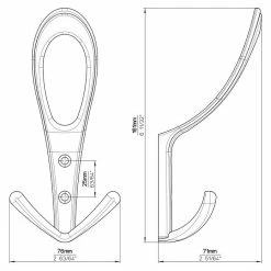 BAUHAUS Siro Garderobenhaken 1653/ZN21 L X B X H: 76 X 161 X 71 Mm, Anzahl Haken: 1 Stk. -Cheap Regale Store 12 4744