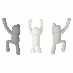 BAUHAUS Kleiderhaken Buddy 7,5 X 16,5 Cm, Weiß/Grau, Traglast: 2,2 Kg/Haken