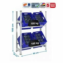 BAUHAUS Simonrack Simonbottle Metall-Getränkekistenregal Bottleclick L X B X H: 30 X 80 X 100 Cm, Traglast: 100 Kg/Boden, Anzahl Böden: 3, Silber -Cheap Regale Store 12 481