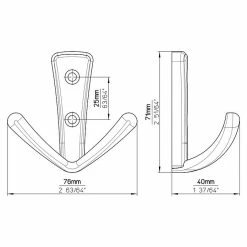 BAUHAUS Siro Garderobenhaken 1654/ZN21 L X B X H: 76 X 71 X 40 Mm, Anzahl Haken: 1 Stk. -Cheap Regale Store 12 4848