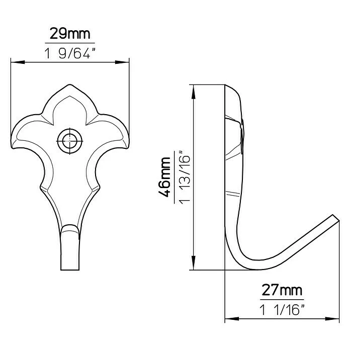 BAUHAUS Siro Garderobenhaken 577-45ZN8 L X B X H: 29 X 46 X 27 Mm, Anzahl Haken: 1 Stk. 4 BAUHAUS Siro Garderobenhaken 577-45ZN8 L X B X H: 29 X 46 X 27 Mm, Anzahl Haken: 1 Stk. – Bild 4