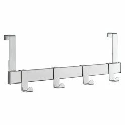 BAUHAUS Siro Türgarderobe 1443 Chrom L X H: 404 X 51 Mm, Anzahl Haken: 4 Stk., Verchromt