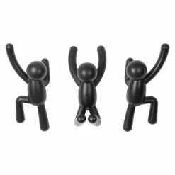 BAUHAUS Kleiderhaken Buddy 7,5 X 16,8 Cm, Schwarz, Traglast: 2,2 Kg/Haken