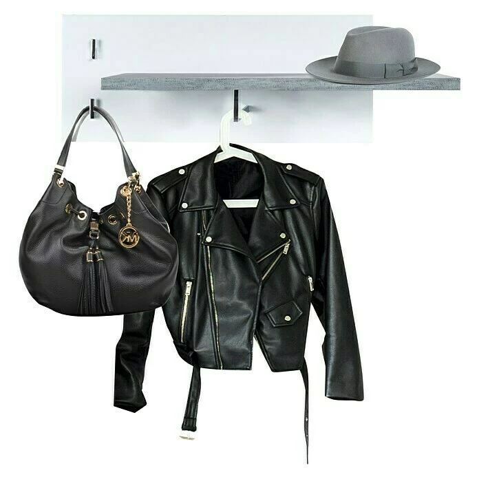 BAUHAUS Phönix Bruno Garderobenleiste L X B X H: 20 X 75 X 30 Cm, Grau/Weiß 4 BAUHAUS Phönix Bruno Garderobenleiste L X B X H: 20 X 75 X 30 Cm, Grau/Weiß – Bild 4