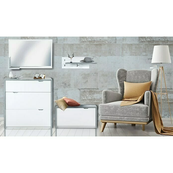 BAUHAUS Phönix Bruno Garderobenleiste L X B X H: 20 X 75 X 30 Cm, Grau/Weiß 6 BAUHAUS Phönix Bruno Garderobenleiste L X B X H: 20 X 75 X 30 Cm, Grau/Weiß – Bild 6