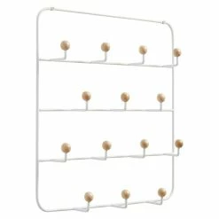 BAUHAUS Umbra Garderobenhaken Estique L X B X H: 8,9 X 36,2 X 60,3 Cm, Anzahl Haken: 14 Stk., Weiß
