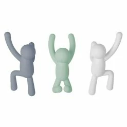 BAUHAUS Kleiderhaken Buddy 7,5 X 16,8 Cm, Weiß/Grau/Grün, Traglast: 2,2 Kg/Haken