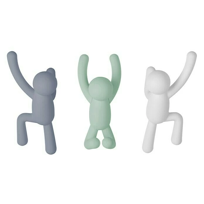 BAUHAUS Kleiderhaken Buddy 7,5 X 16,8 Cm, Weiß/Grau/Grün, Traglast: 2,2 Kg/Haken 1 BAUHAUS Kleiderhaken Buddy 7,5 X 16,8 Cm, Weiß/Grau/Grün, Traglast: 2,2 Kg/Haken