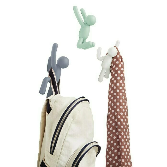 BAUHAUS Kleiderhaken Buddy 7,5 X 16,8 Cm, Weiß/Grau/Grün, Traglast: 2,2 Kg/Haken 2 BAUHAUS Kleiderhaken Buddy 7,5 X 16,8 Cm, Weiß/Grau/Grün, Traglast: 2,2 Kg/Haken – Bild 2