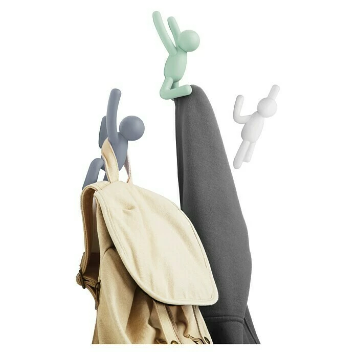 BAUHAUS Kleiderhaken Buddy 7,5 X 16,8 Cm, Weiß/Grau/Grün, Traglast: 2,2 Kg/Haken 3 BAUHAUS Kleiderhaken Buddy 7,5 X 16,8 Cm, Weiß/Grau/Grün, Traglast: 2,2 Kg/Haken – Bild 3