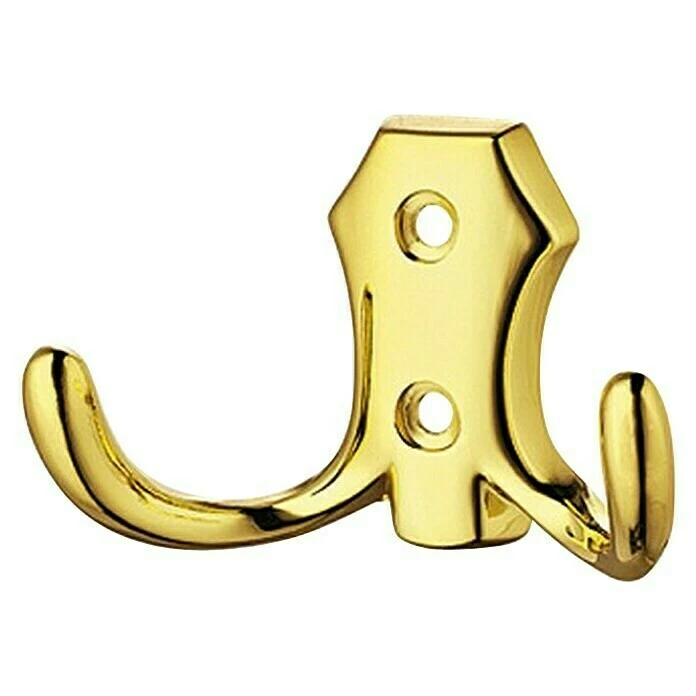 BAUHAUS Garderobenhaken Ausstattung: 2 Haken, Lochabstand: 20 Mm, Vermessingt Poliert 1 BAUHAUS Garderobenhaken Ausstattung: 2 Haken, Lochabstand: 20 Mm, Vermessingt Poliert