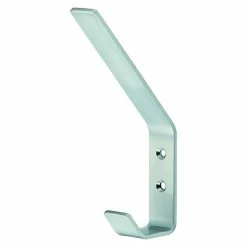 BAUHAUS Garderobenhaken L X B X H: 140 X 20 X 72 Mm, Ausstattung: 1 Haken, Lochabstand: 20 Mm, Matt Gebürstet