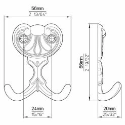 BAUHAUS Siro Garderobenhaken L X B X H: 56 X 66 X 20 Mm, Anzahl Haken: 2 Stk., Messing Antik -Cheap Regale Store 12 5315