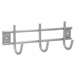 BAUHAUS Siro Garderobenleiste 220N1V1E L X B X H: 220 X 80 X 50 Mm, Anzahl Haken: 3 Stk., Silber