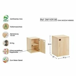 BAUHAUS Astigarraga Dinamic Schrank L X B X H: 33 X 37,3 X 53,5 Cm, Kiefernholz -Cheap Regale Store 12 545