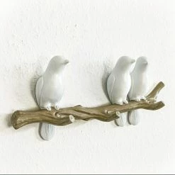 BAUHAUS Garderobenleiste Vögel Auf Ast L X B X H: 34 X 6 X 14,5 Cm, Anzahl Haken: 3 Stk., Weiß/Natur -Cheap Regale Store 12 5457
