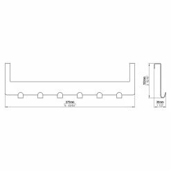 BAUHAUS Siro Türgarderobe 1977 Metall Chrom L X H: 375 X 100 Mm, Anzahl Haken: 6 Stk. -Cheap Regale Store 12 5479