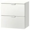 BAUHAUS Express Möbel Nachttisch Carina L X B X H: 42 X 40 X 42 Cm, Weiß, Anzahl Schubladen: 2 Stk.