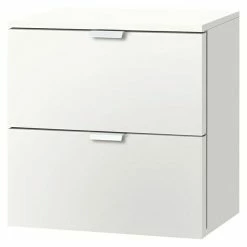 BAUHAUS Express Möbel Nachttisch Carina L X B X H: 42 X 40 X 42 Cm, Weiß, Anzahl Schubladen: 2 Stk.