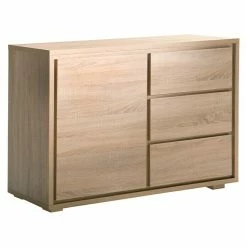 BAUHAUS Phönix Kommode Vancouver L X B X H: 45 X 116 X 84 Cm, Eiche, Anzahl Schubladen: 3 Stk.