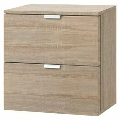 BAUHAUS Express Möbel Nachttisch Carina L X B X H: 42 X 40 X 42 Cm, Sonoma Eiche, Anzahl Schubladen: 2 Stk.