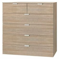 BAUHAUS Express Möbel Kommode Carina L X B X H: 42 X 100 X 100 Cm, Sonoma Eiche, Anzahl Schubladen: 6 Stk.