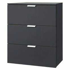 BAUHAUS Express Möbel Nachttisch Carina L X B X H: 42 X 50 X 61 Cm, Schwarz, Anzahl Schubladen: 3 Stk.